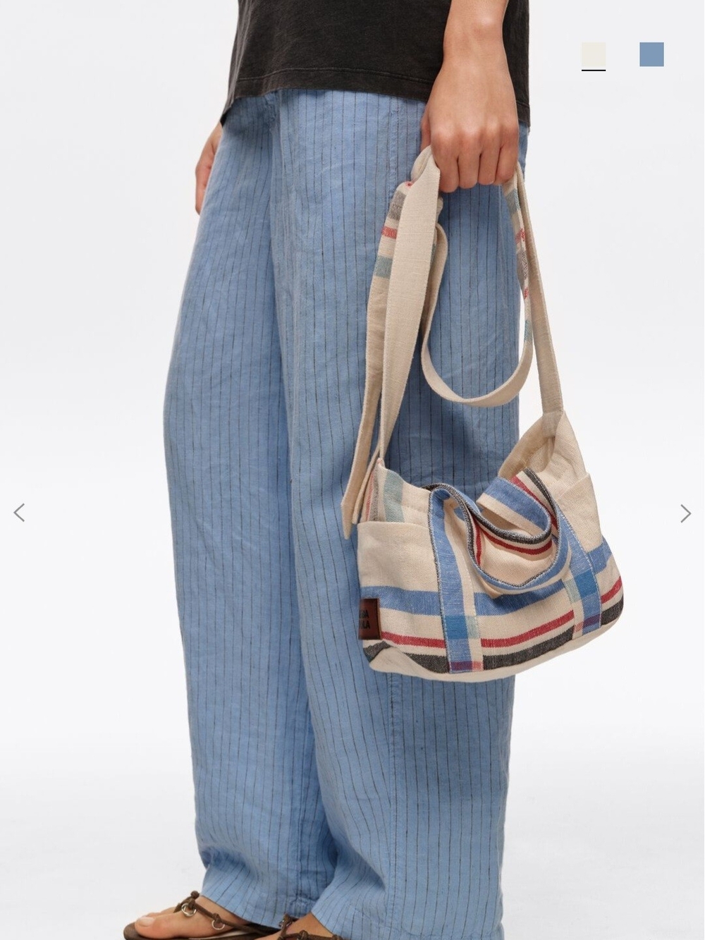 Bimba Y Lola linen mini bag Color-ECRU-NWT - Picture 2 of 16